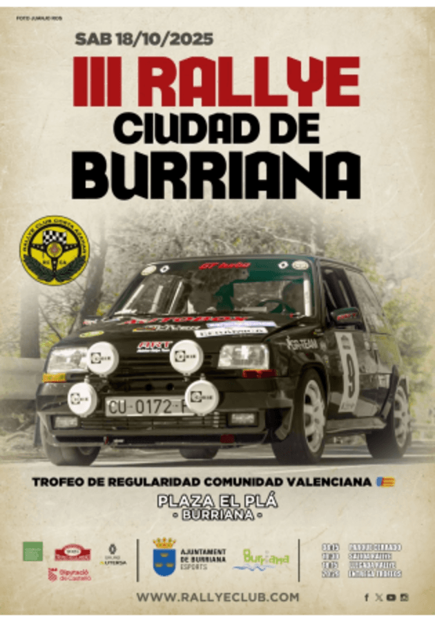 Cartel de III Rallye de Regularidad Ciudad de Burriana