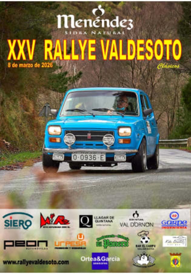 Cartel de XXV Rallye Valdesoto 2.026
