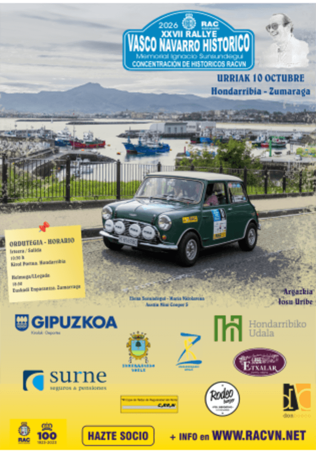 Cartel de XXVII Rallye Vasco Navarro Historico 2026