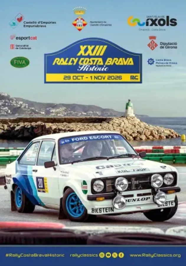 XXIII Rally Costa Brava Històric 2026 - Poster 2026 - Toda la info de Rallies de Regularidad en rallyplanner.net