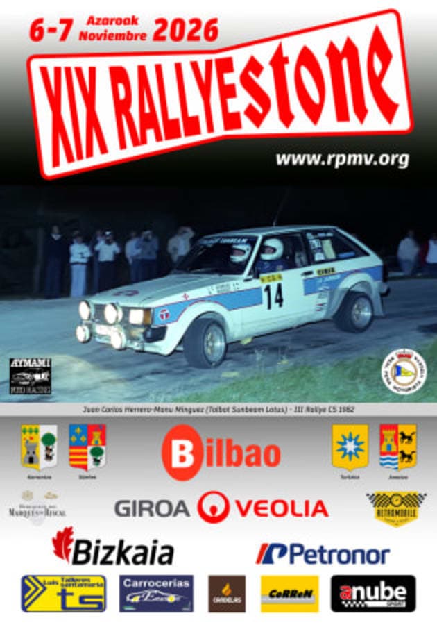 XIX Rallye Internacional Rallyestone 2026 - Poster 2026 - Toda la info de Rallies de Regularidad en rallyplanner.net