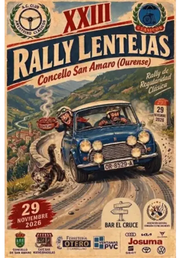 XXIII Rally de Las Lentejas 2026 - Poster 2026 - Toda la info de Rallies de Regularidad en rallyplanner.net